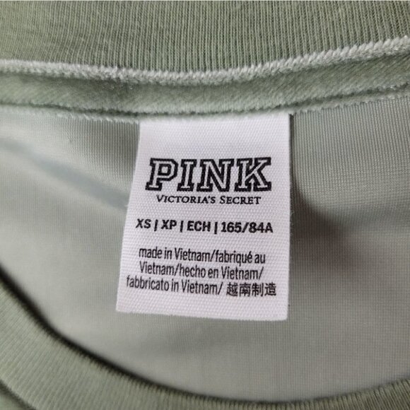 Pink victoria's secret velour short sleeve top green XS - Picture 4 of 8